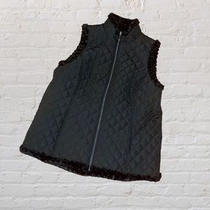 Denim & Co. Black Vest REVERSIBLE 2 Textures